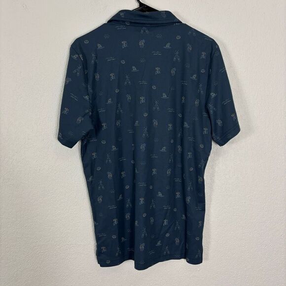 Travis Mathew Blue Here For A Good Time Drinks Collared Golf Polo Top - Picture 2 of 7